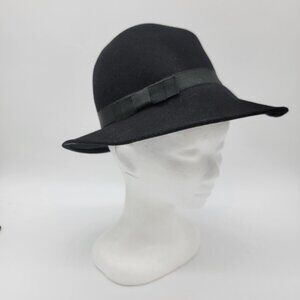 Doeskin Ernie Hat 100% Wool Black Felt Classic‎ EUC